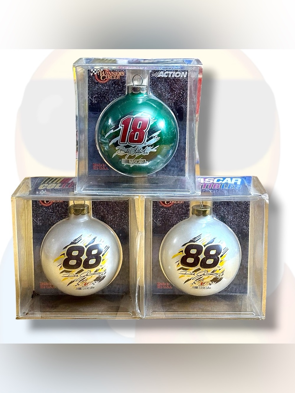 Vintage Winner’s Circle NASCAR Bobby Labonte & Dale Jarrett Holiday Ornaments